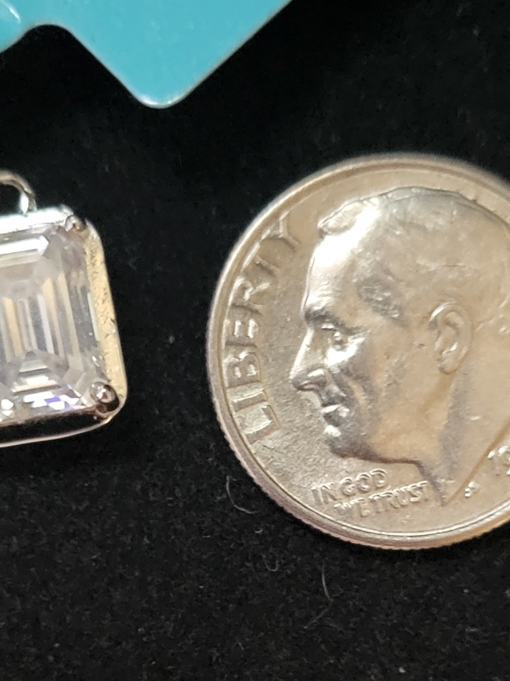 Sterling Silver Moissanite Emerald-Cut Pendant Necklace - White 18 Inches - Picture 6 of 6